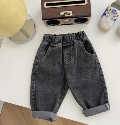 Soft Casual Children Simple Solid Color Jeans